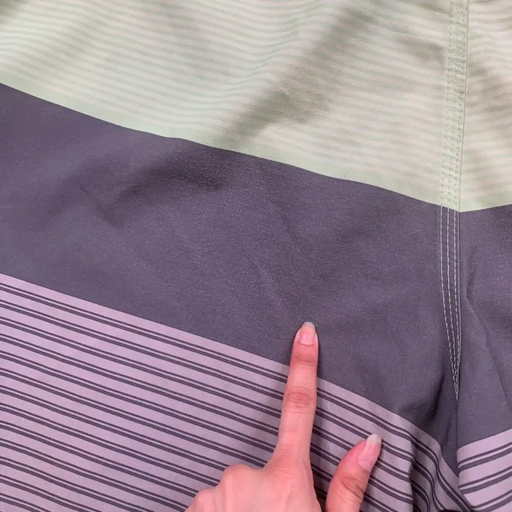 Quiksilver Board Shorts Men 38 Surfsilk Tijuana Highline Striped Beach Surf Swim